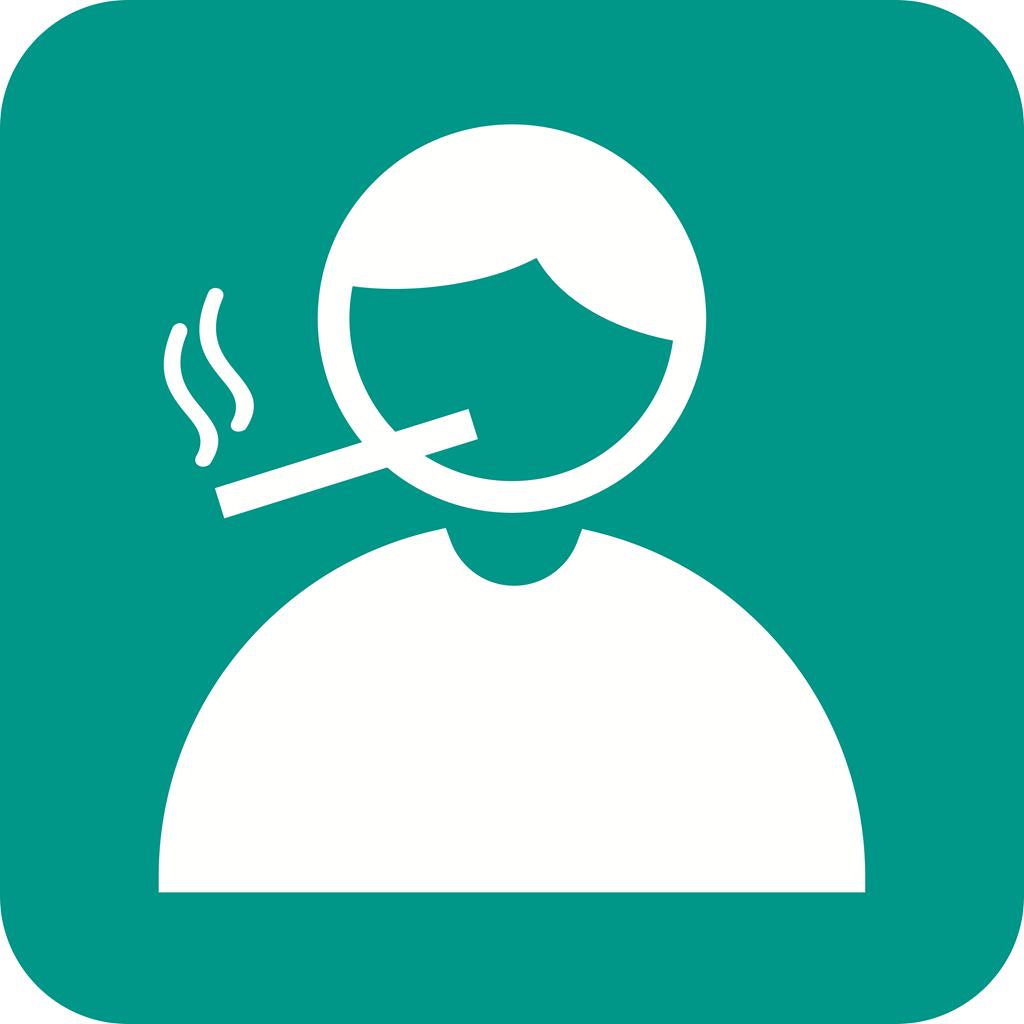 Smoking Flat Round Corner Icon - IconBunny