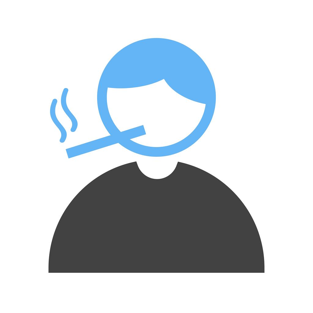 Smoking Blue Black Icon - IconBunny