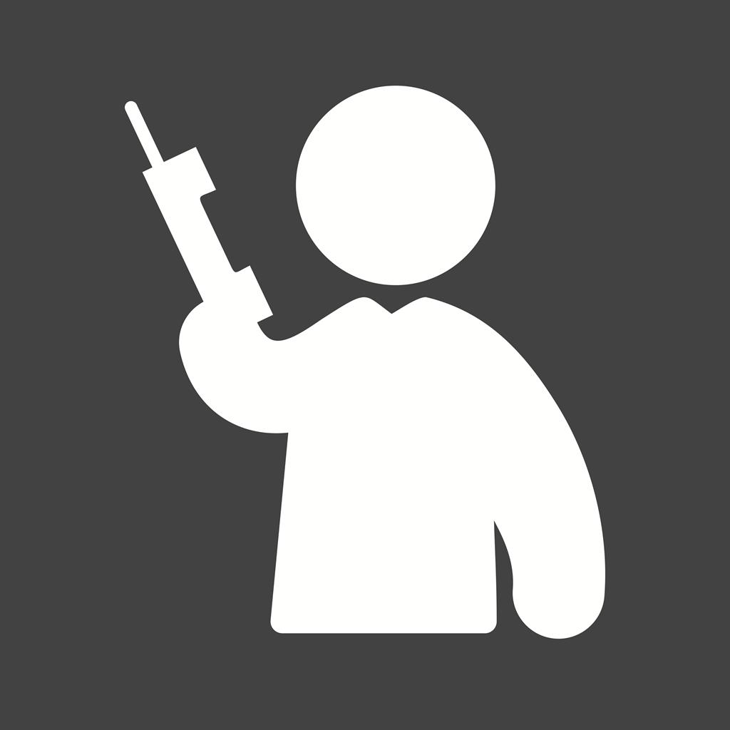 Talking on phone Glyph Inverted Icon - IconBunny