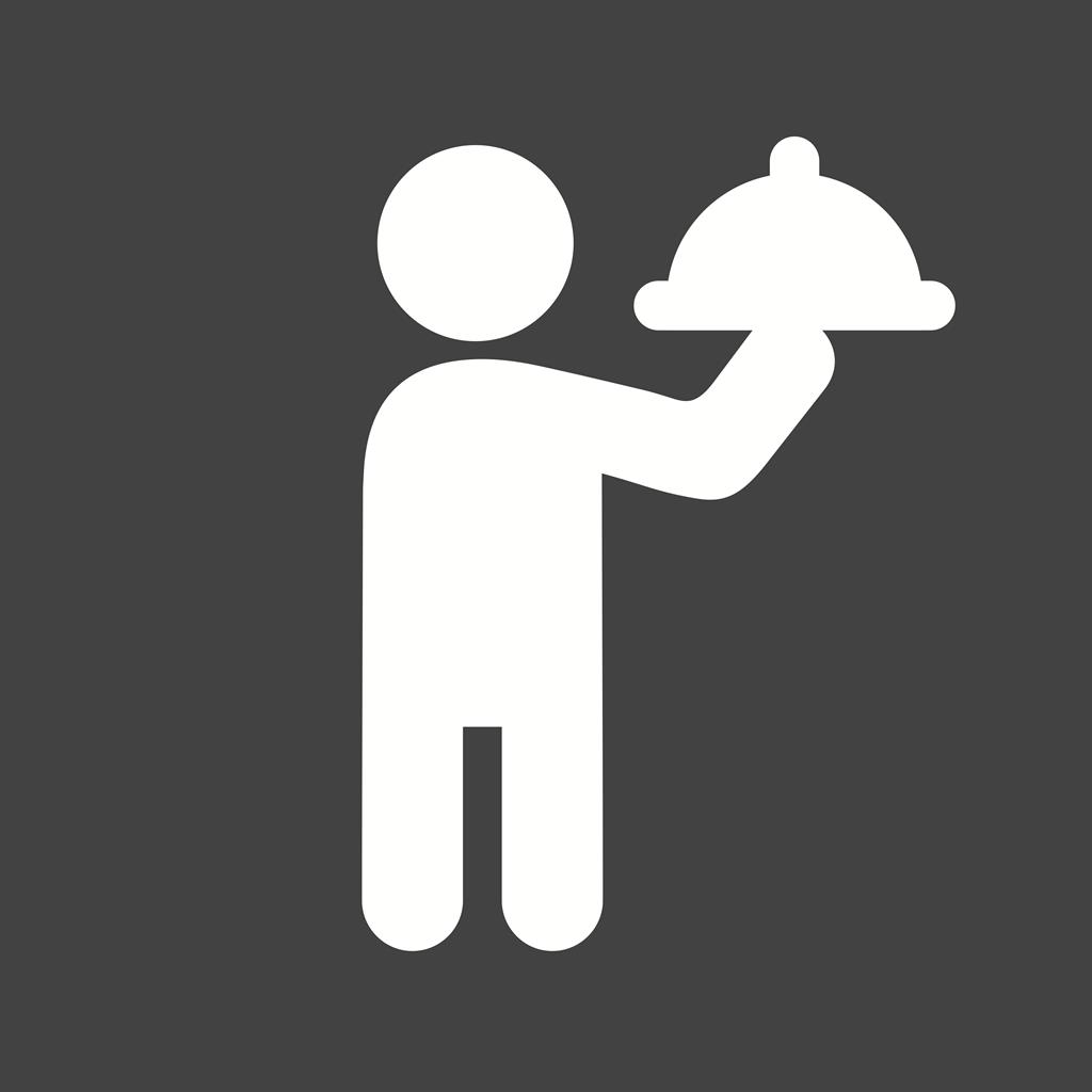 Waiter Glyph Inverted Icon - IconBunny