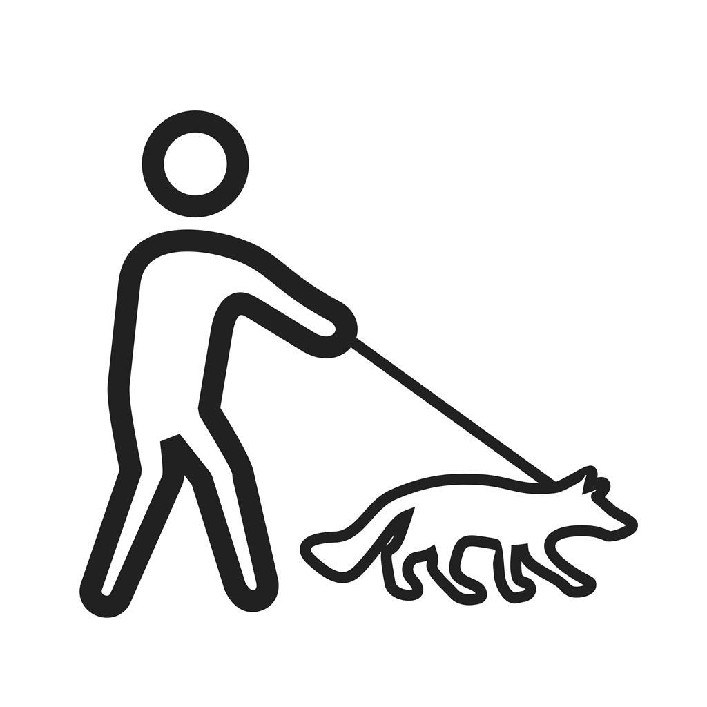 Walking dog Line Icon - IconBunny