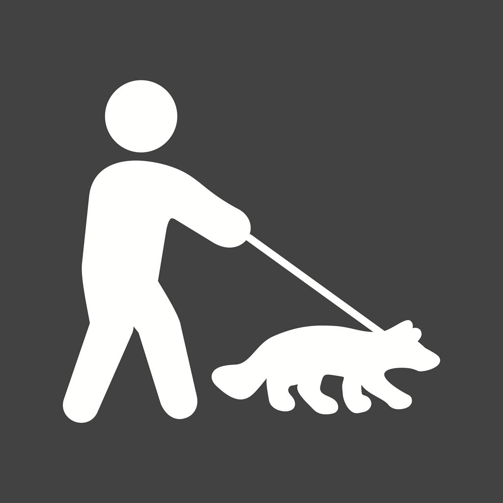 Walking dog Glyph Inverted Icon - IconBunny
