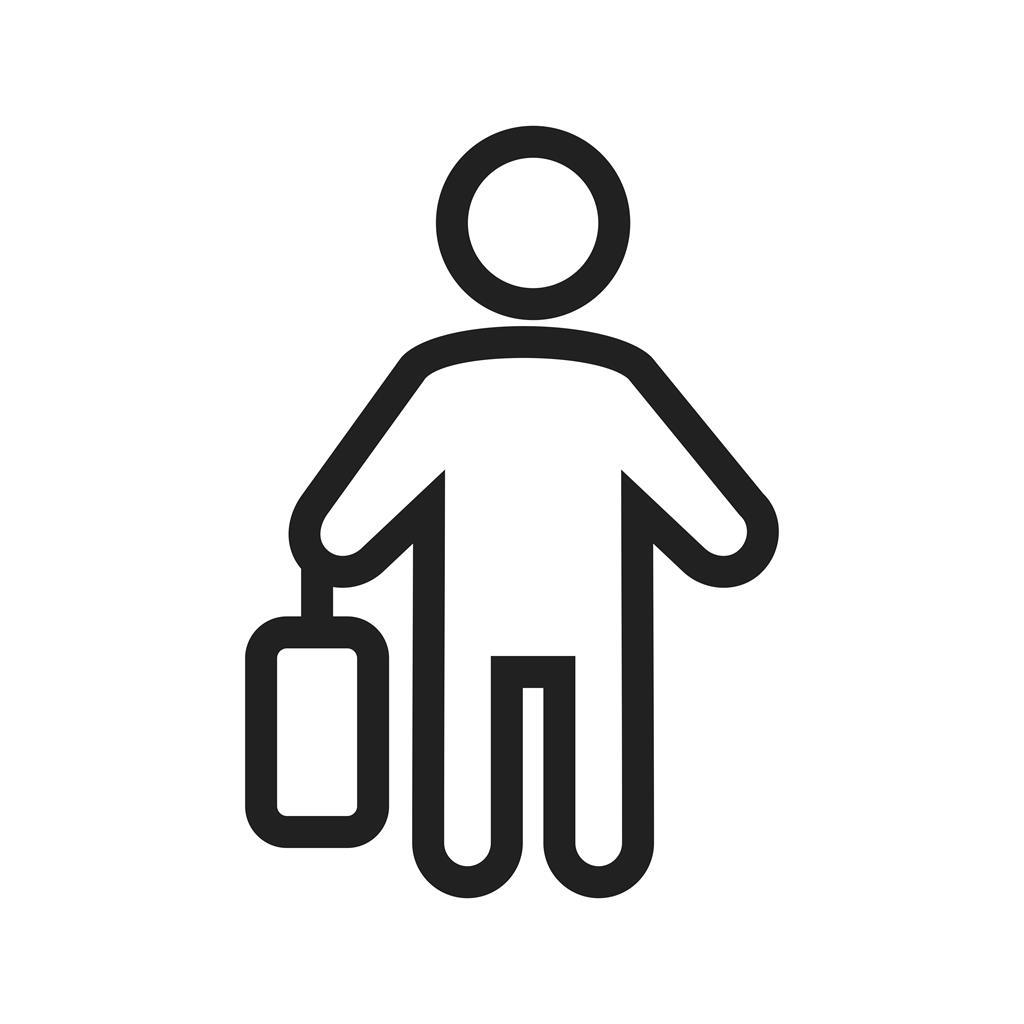 Walking with briefcase Line Icon - IconBunny