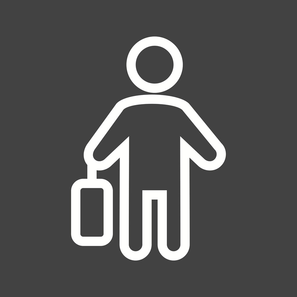 Walking with briefcase Line Inverted Icon - IconBunny