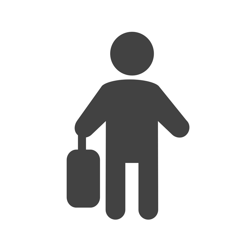 Walking with briefcase Glyph Icon - IconBunny