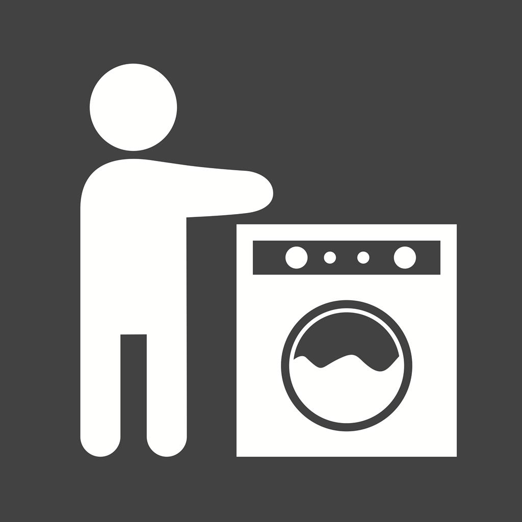 Washing utensils Glyph Inverted Icon - IconBunny