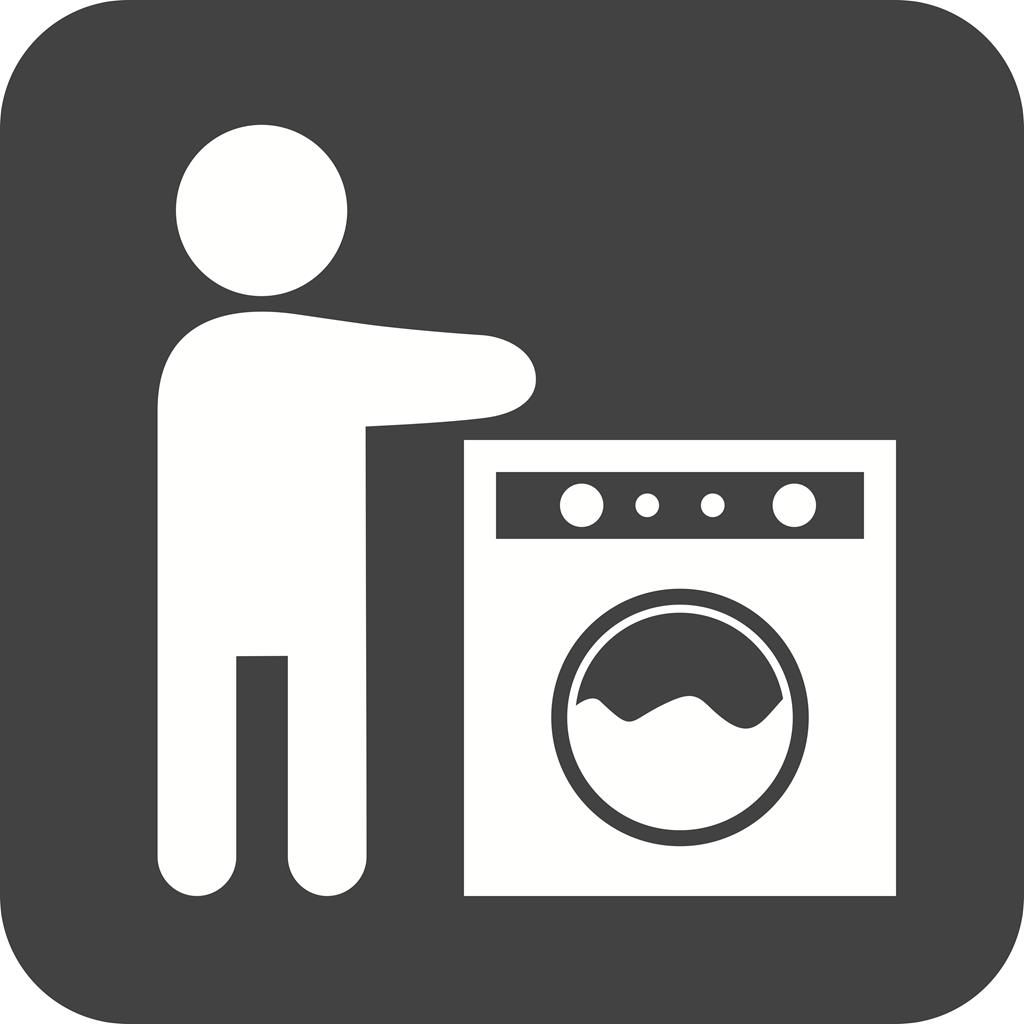 Washing utensils Flat Round Corner Icon - IconBunny