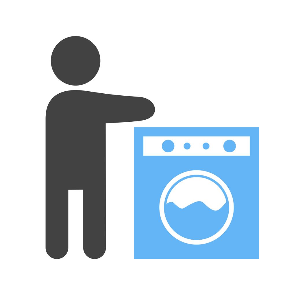 Washing utensils Blue Black Icon - IconBunny