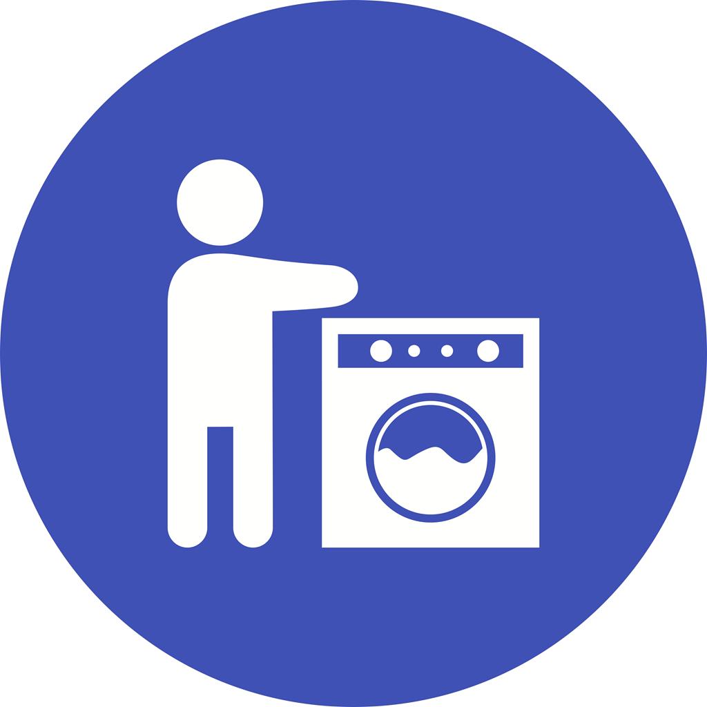 Washing utensils Flat Round Icon - IconBunny