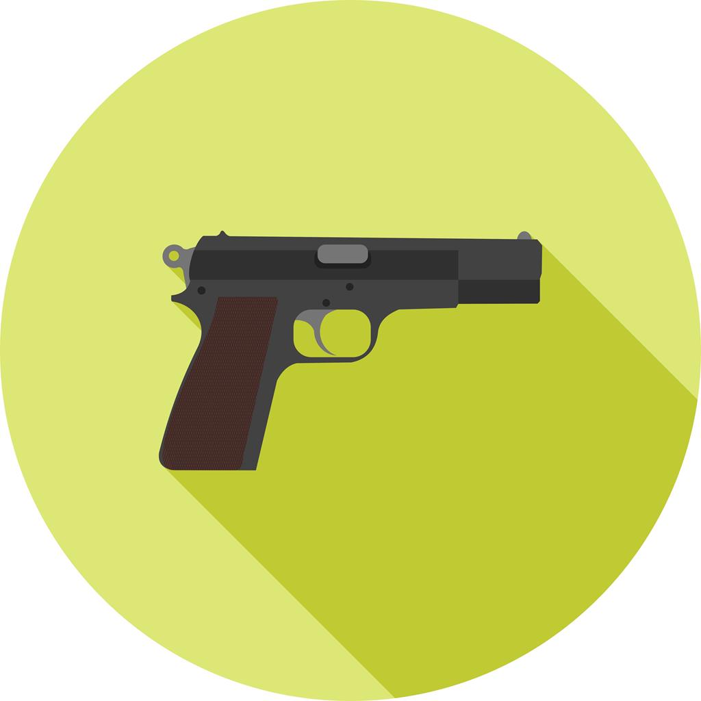 Pistol Flat Shadowed Icon - IconBunny
