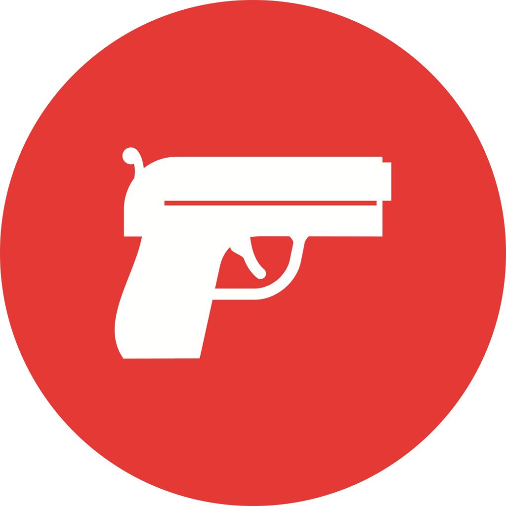 Pistol Flat Round Icon - IconBunny