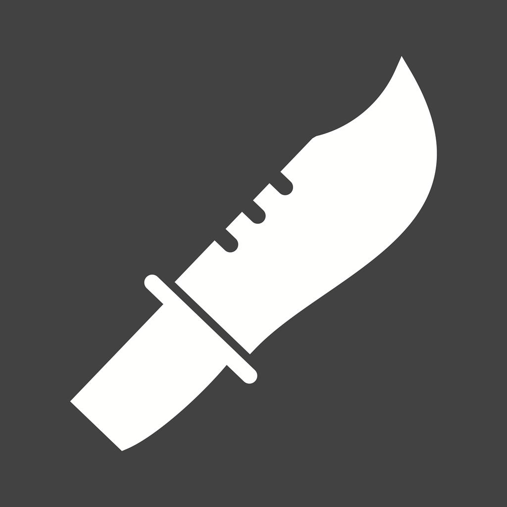 Knife Glyph Inverted Icon - IconBunny