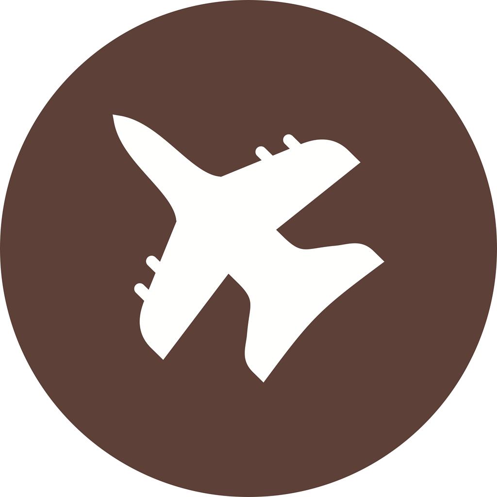 Fighter Plane Flat Round Icon - IconBunny
