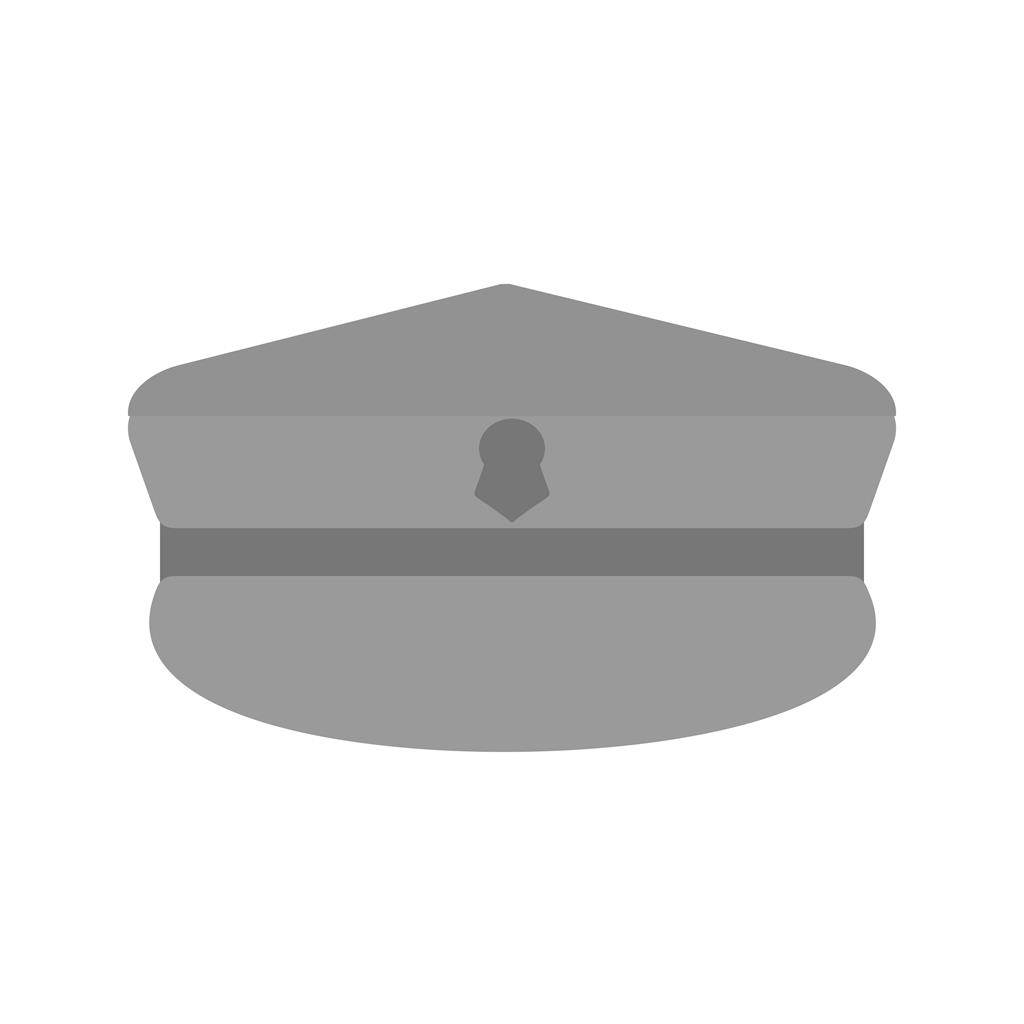 Military Hat Greyscale Icon - IconBunny