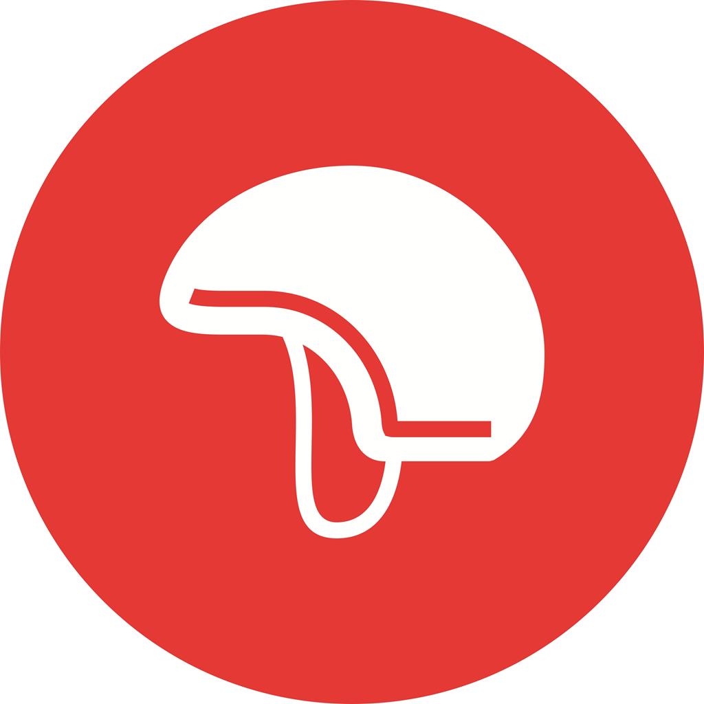 Helmet Flat Round Icon - IconBunny