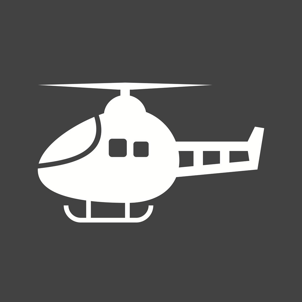 Helicopter I Glyph Inverted Icon - IconBunny