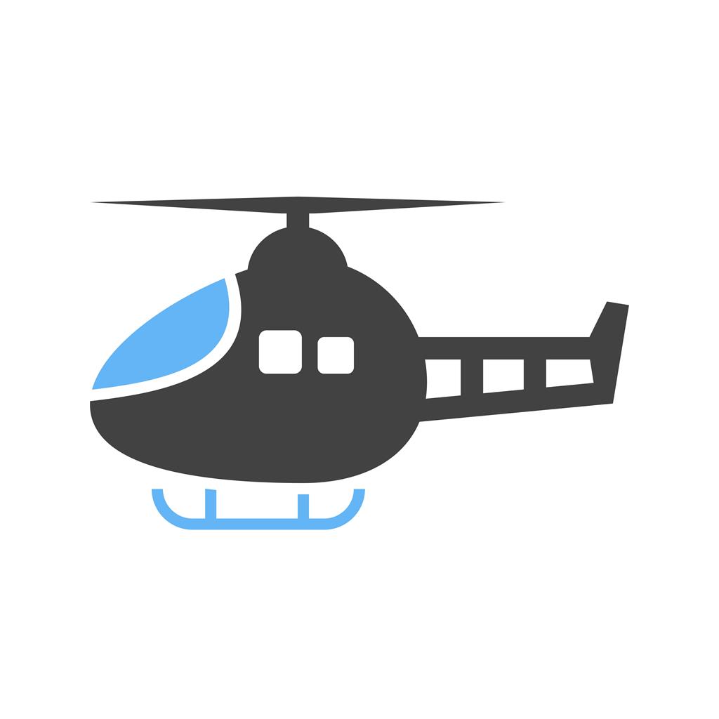 Helicopter I Blue Black Icon - IconBunny
