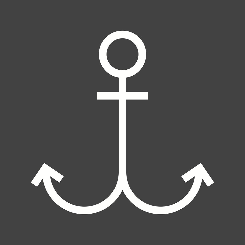 Anchor Line Inverted Icon - IconBunny