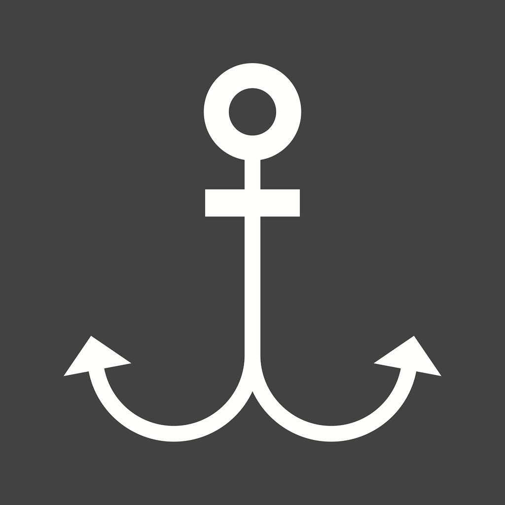 Anchor Glyph Inverted Icon - IconBunny