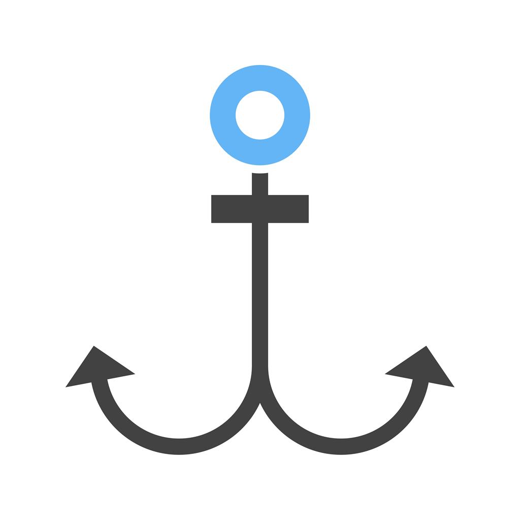 Anchor Blue Black Icon - IconBunny