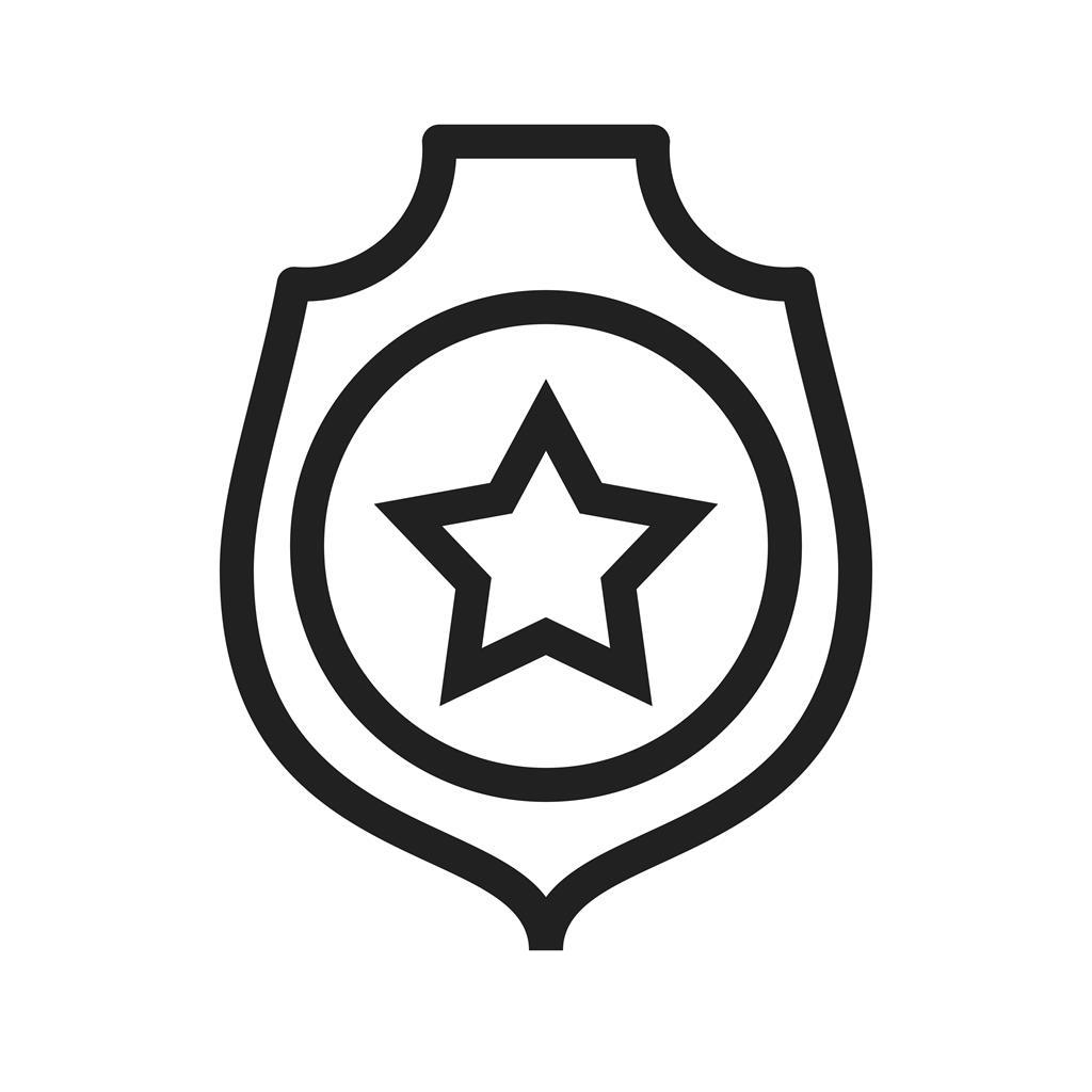 Military Badge Line Icon - IconBunny
