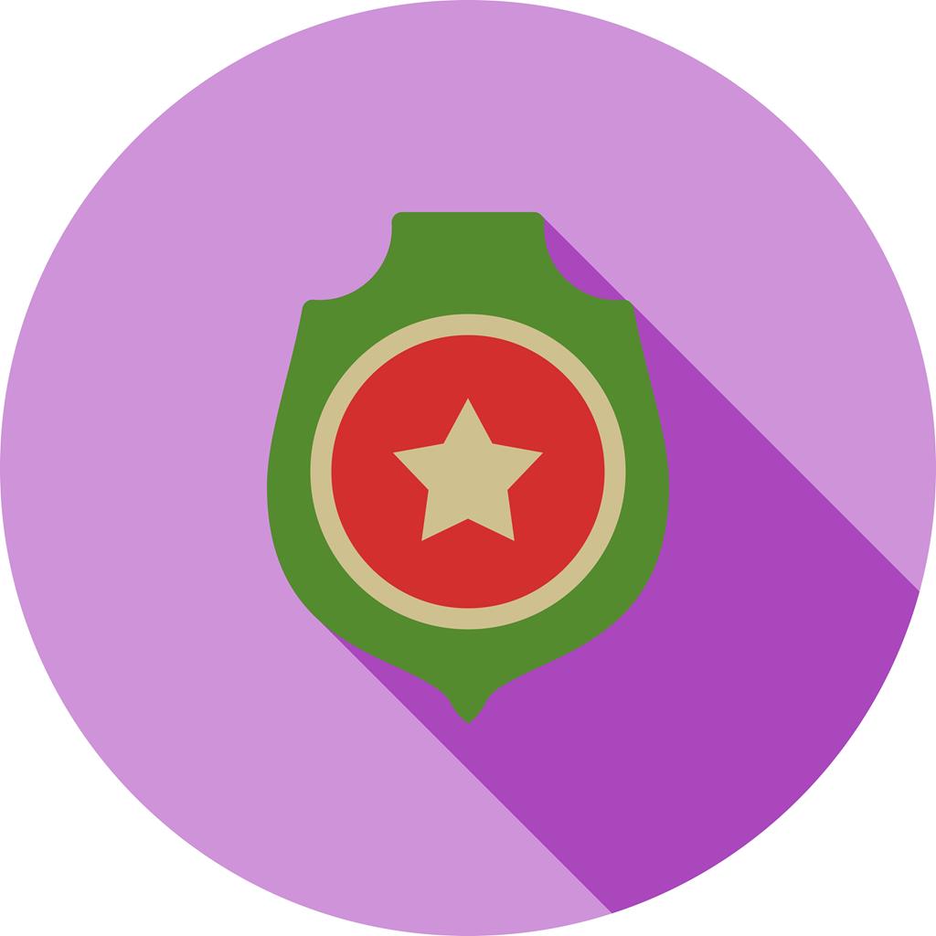 Military Badge Flat Shadowed Icon - IconBunny
