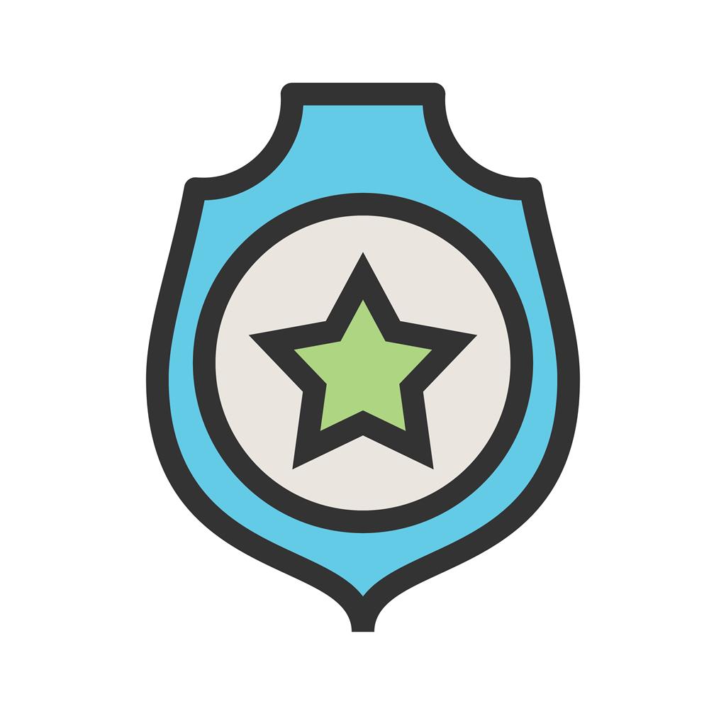 Military Badge Line Filled Icon - IconBunny