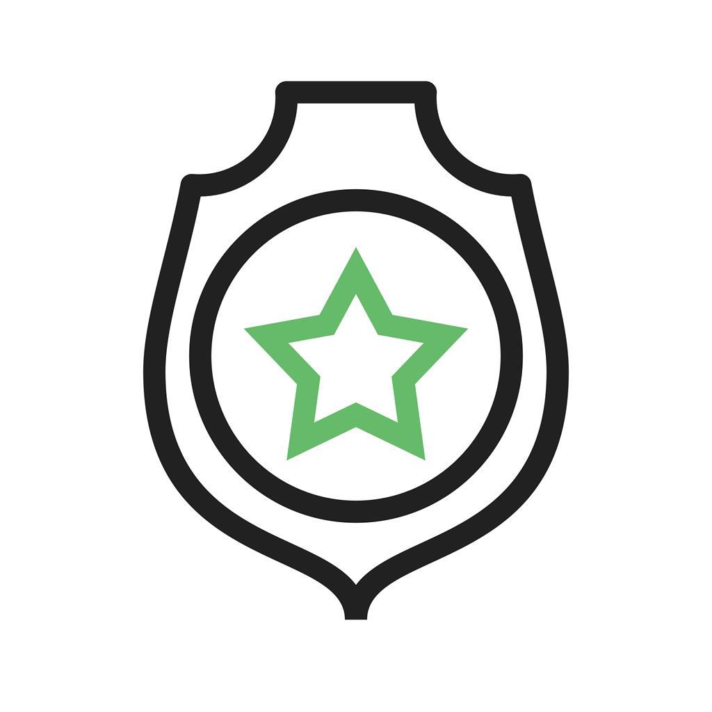 Military Badge Line Green Black Icon - IconBunny