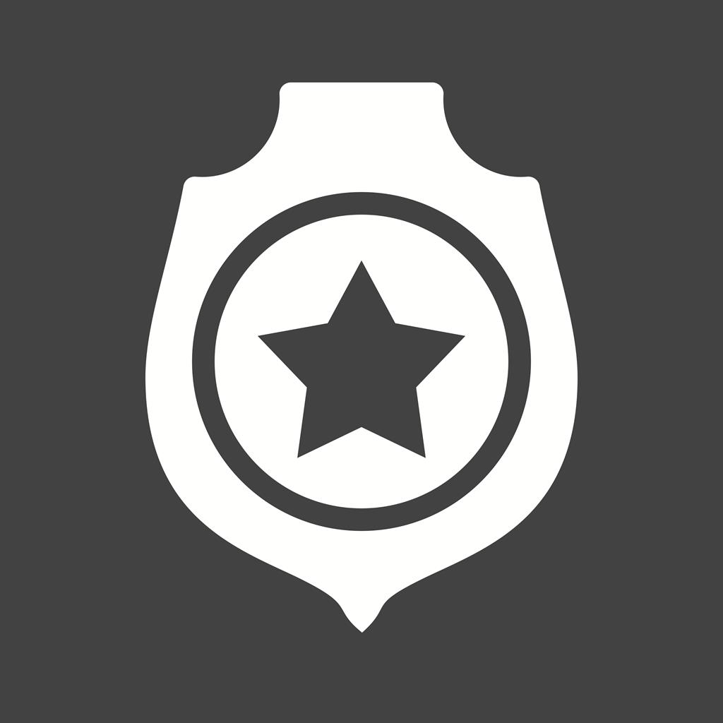 Military Badge Glyph Inverted Icon - IconBunny