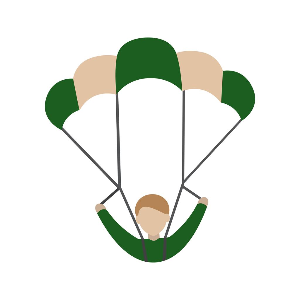 Parachuter Flat Multicolor Icon - IconBunny