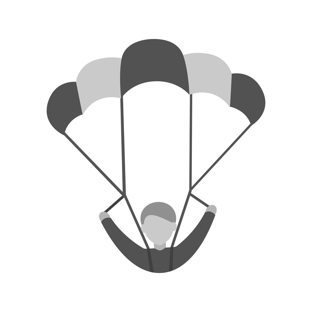 Parachuter Greyscale Icon - IconBunny