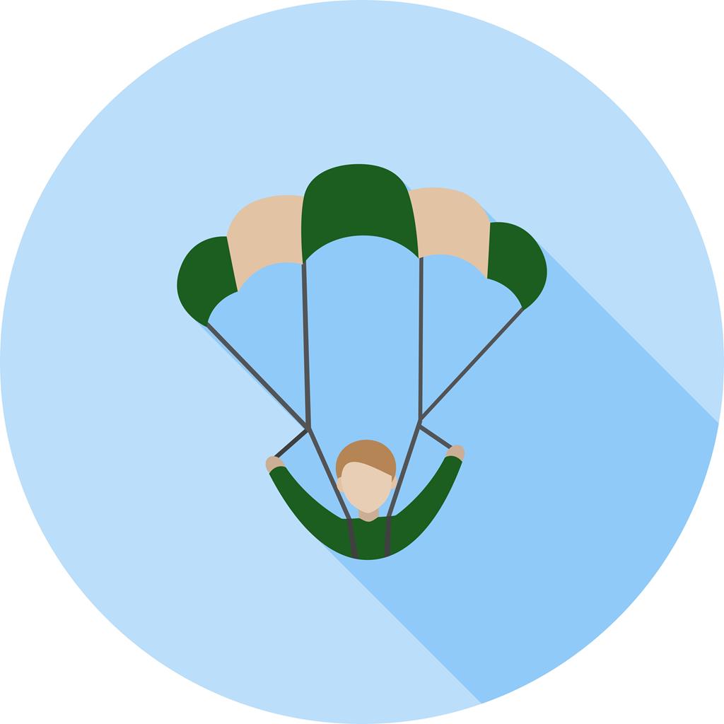 Parachuter Flat Shadowed Icon - IconBunny