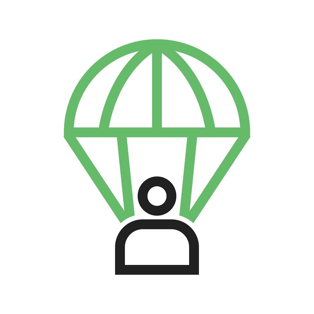 Parachuter Line Green Black Icon - IconBunny