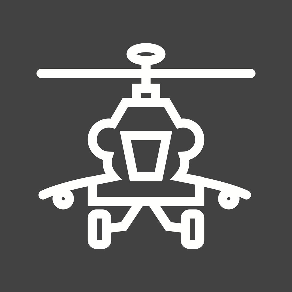 Helicopter II Line Inverted Icon - IconBunny