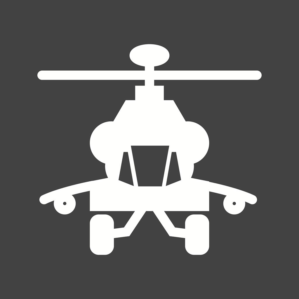 Helicopter II Glyph Inverted Icon - IconBunny
