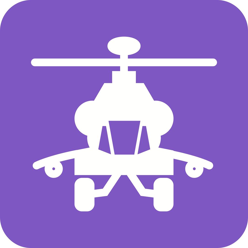 Helicopter II Flat Round Corner Icon - IconBunny