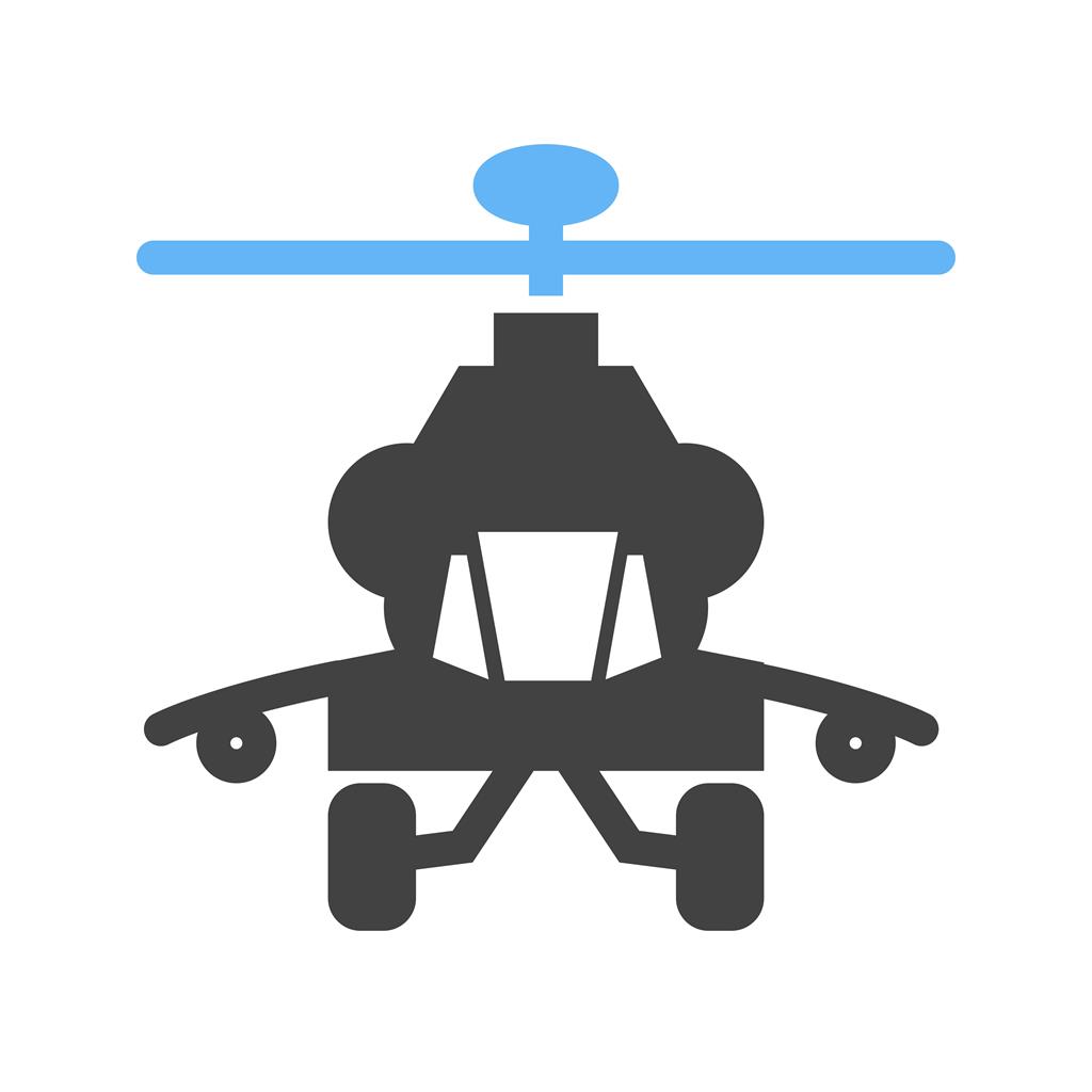 Helicopter II Blue Black Icon - IconBunny