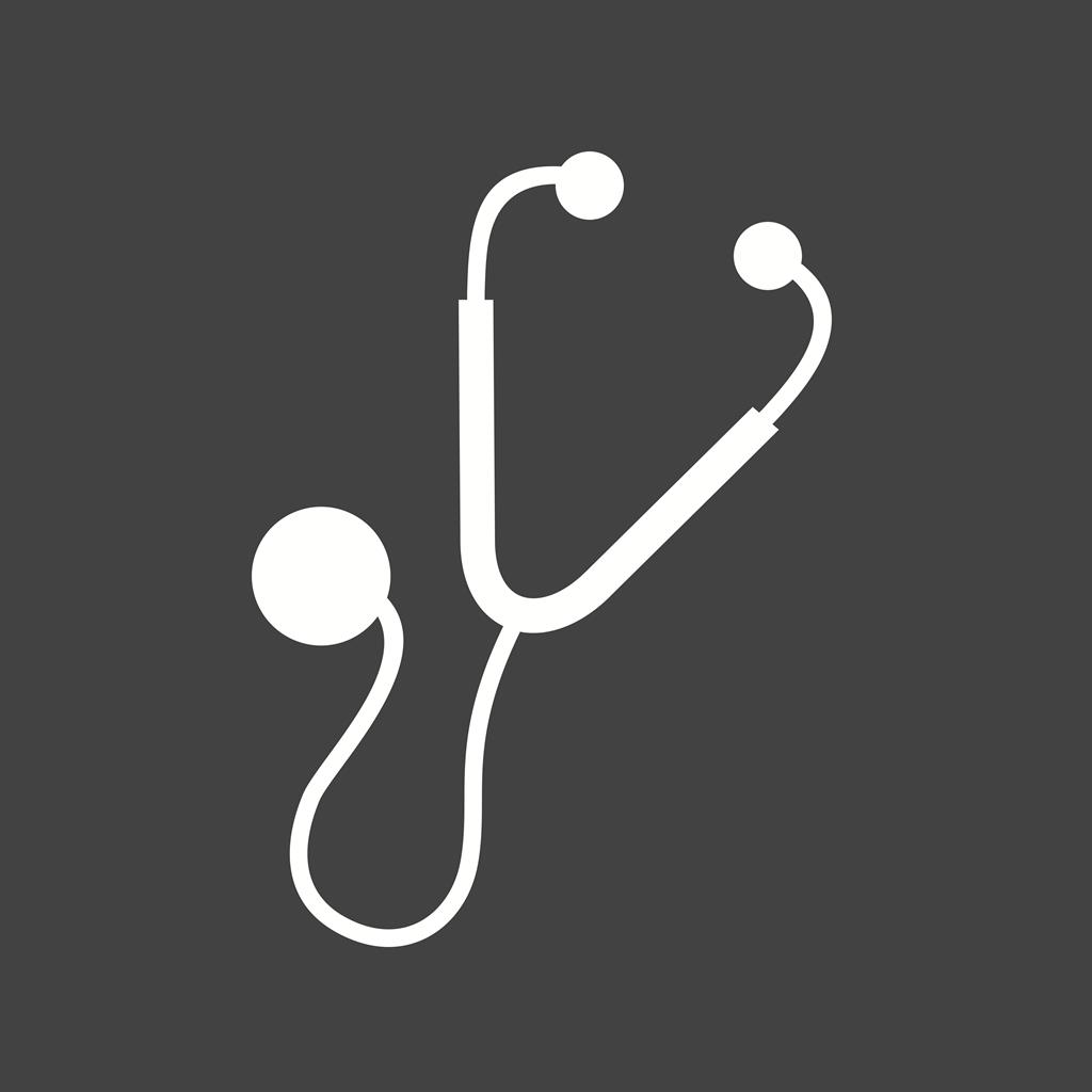 Stethoscope Glyph Inverted Icon - IconBunny