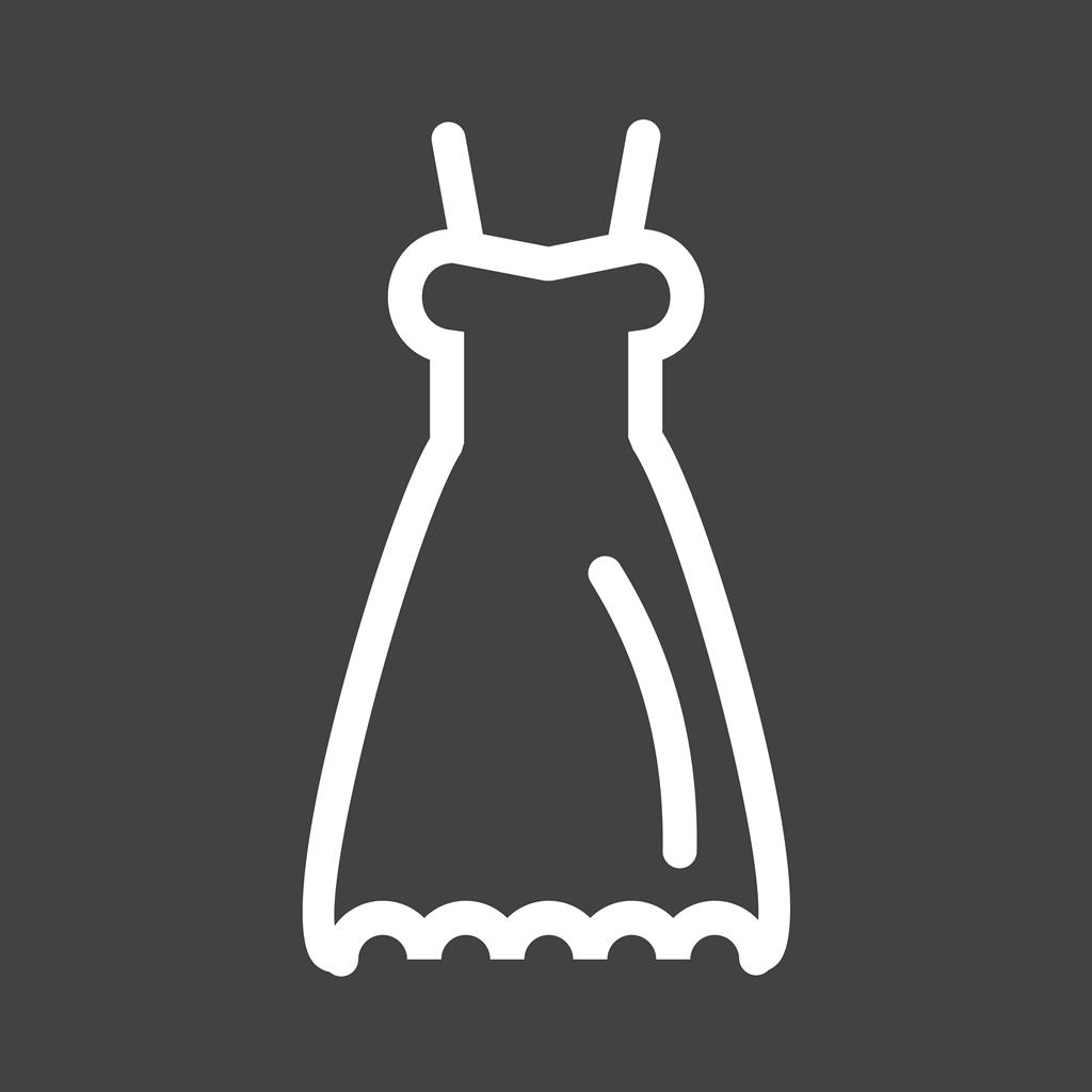 Wedding Dress Line Inverted Icon - IconBunny