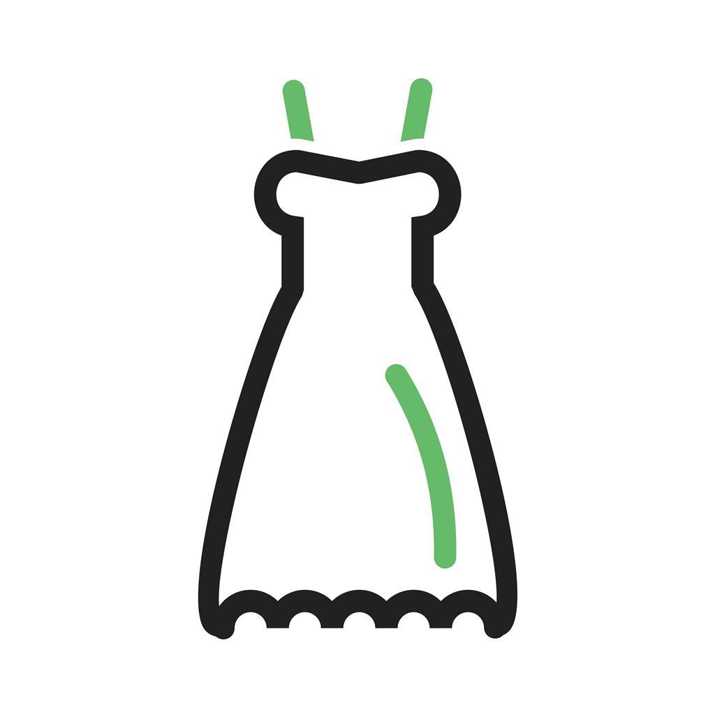 Wedding Dress Line Green Black Icon - IconBunny