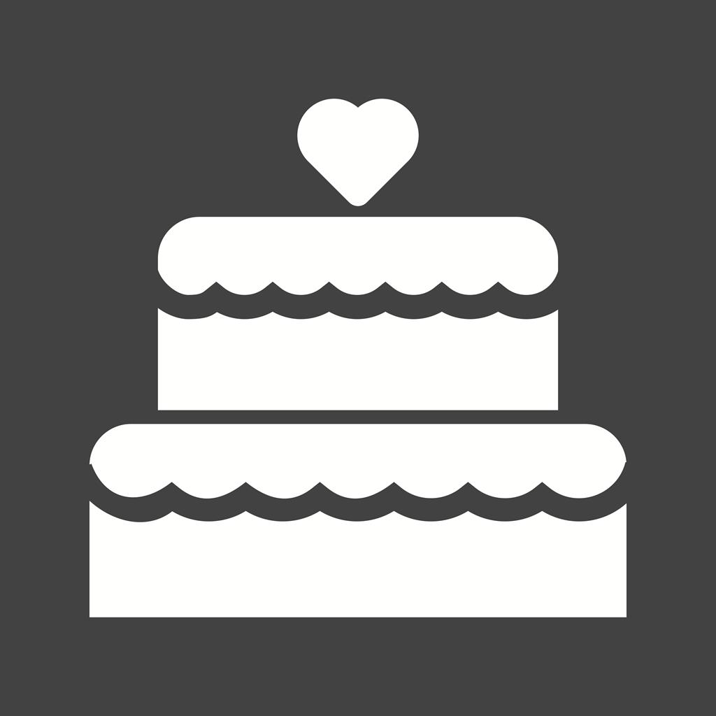 Wedding Cake I Glyph Inverted Icon - IconBunny