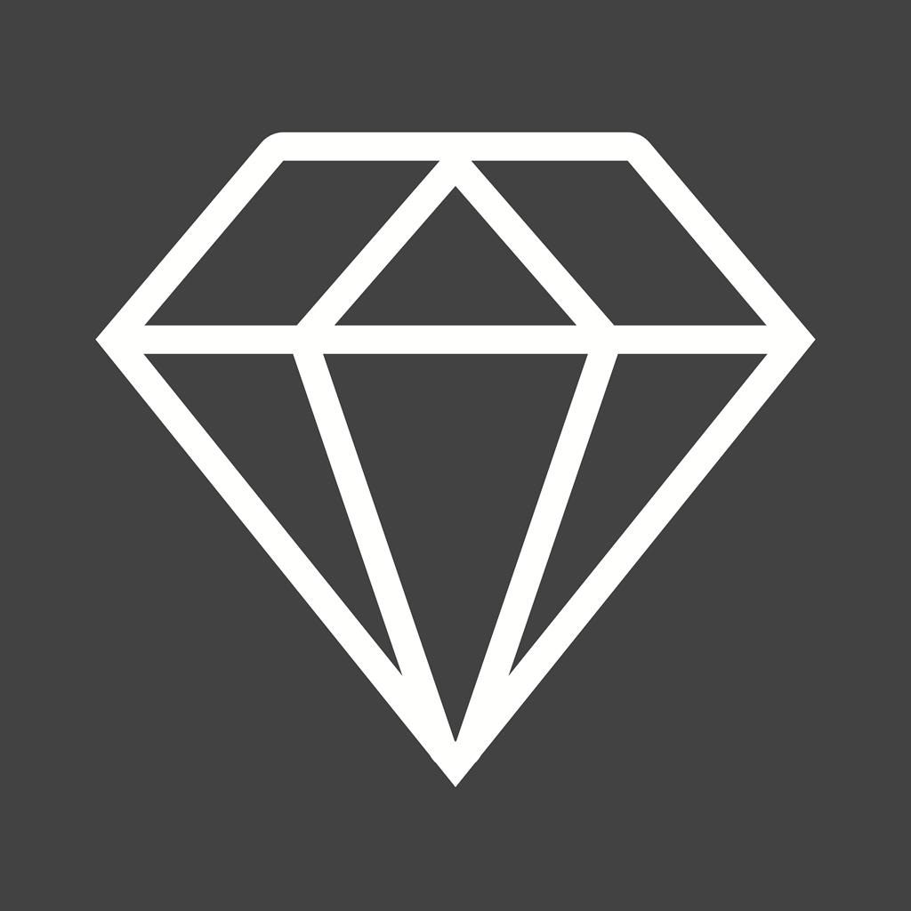 Diamond Line Inverted Icon - IconBunny