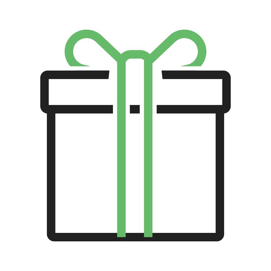 Gift box Line Green Black Icon - IconBunny