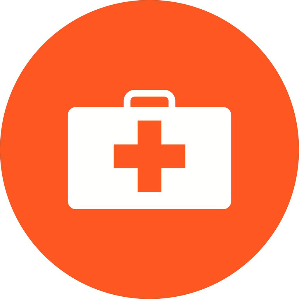 First Aid Box Flat Round Icon - IconBunny