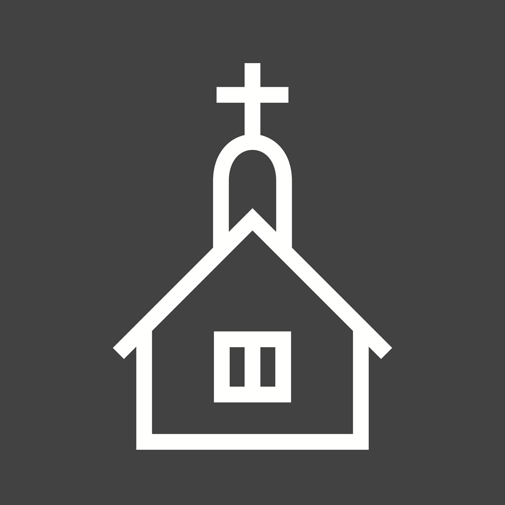 Church Line Inverted Icon - IconBunny