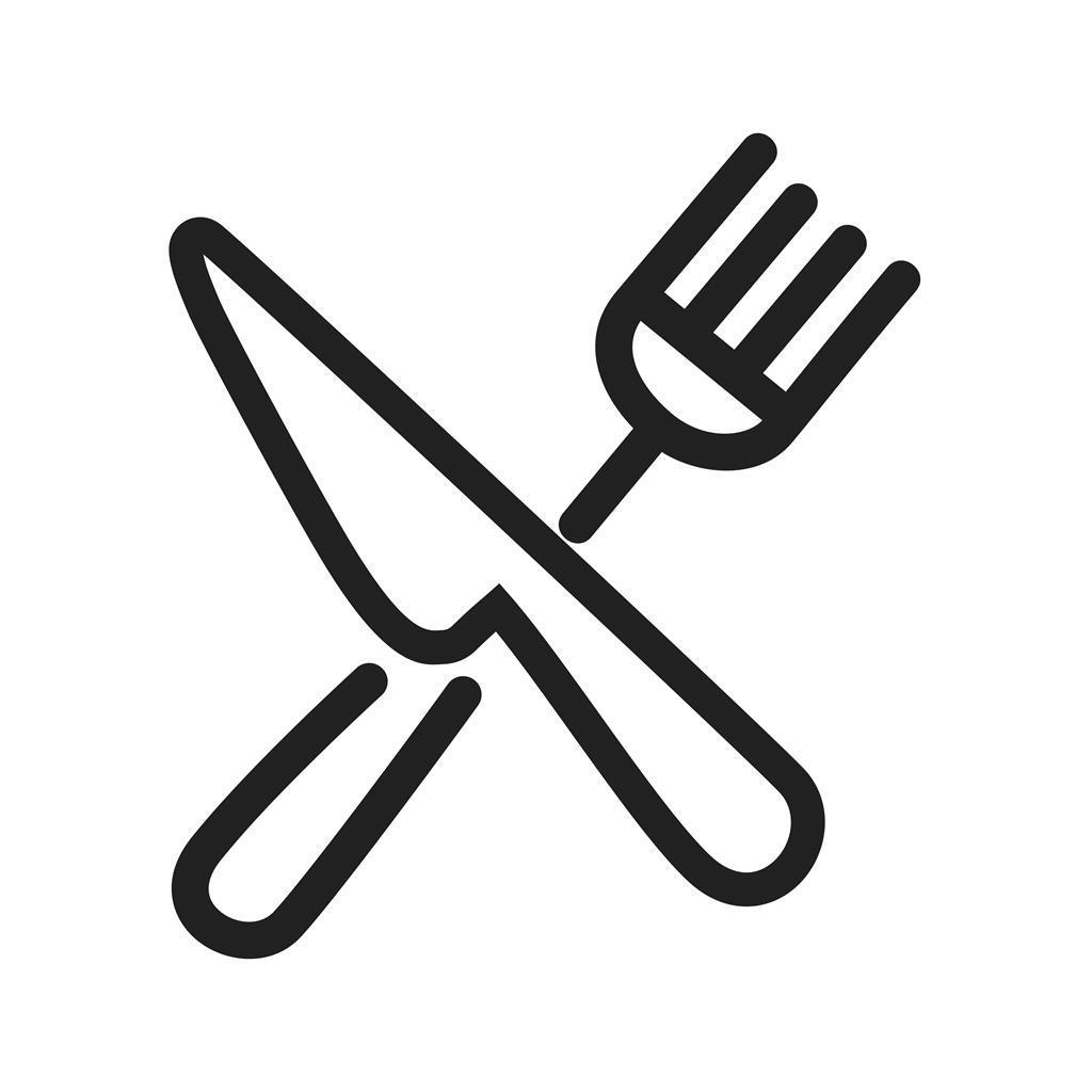 Fork and Knife Line Icon - IconBunny