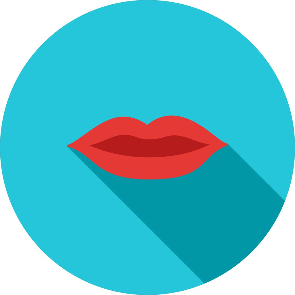 Lips Flat Shadowed Icon - IconBunny