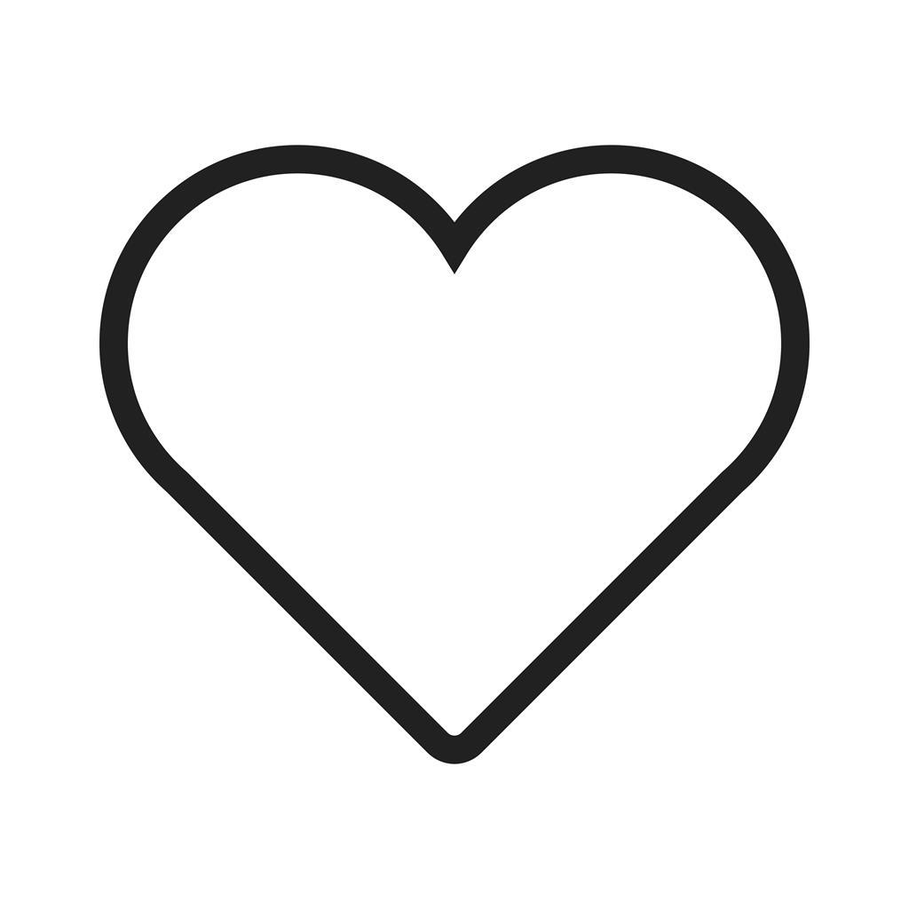 Single Heart Line Icon - IconBunny