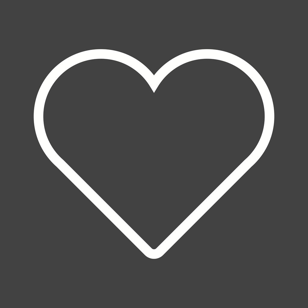 Single Heart Line Inverted Icon - IconBunny