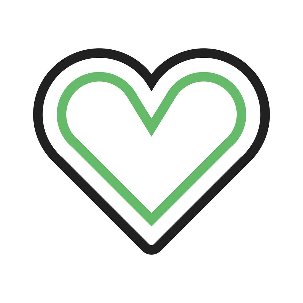 Single Heart Line Green Black Icon - IconBunny